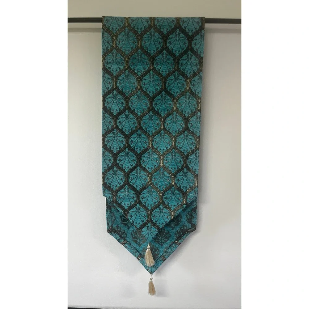 Silk&Cotton Peacock Series Table Runner 69x14